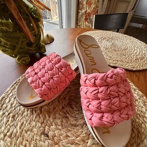Sam Edelman Pink Braided Slide Mules